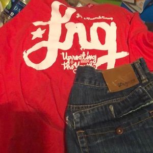 LRG T-shirt and Jeans. Jeans size 38.